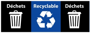Déchets – Recyclable – Déchets, + 1 plaque noir pour déchets